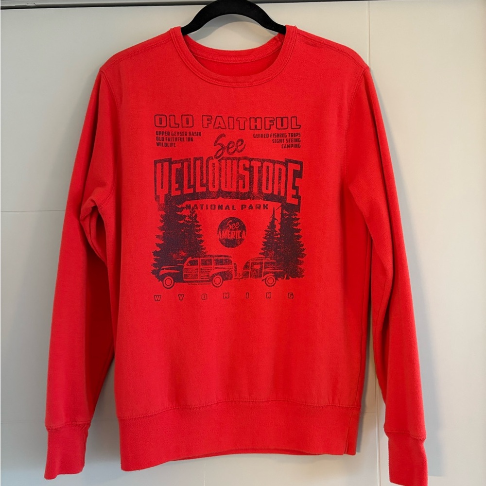 GAP Red Yellowstone National Park Crewneck Sweater